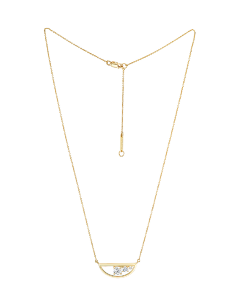 Bliss Lau 18K Empath necklace with three lab diamonds front view