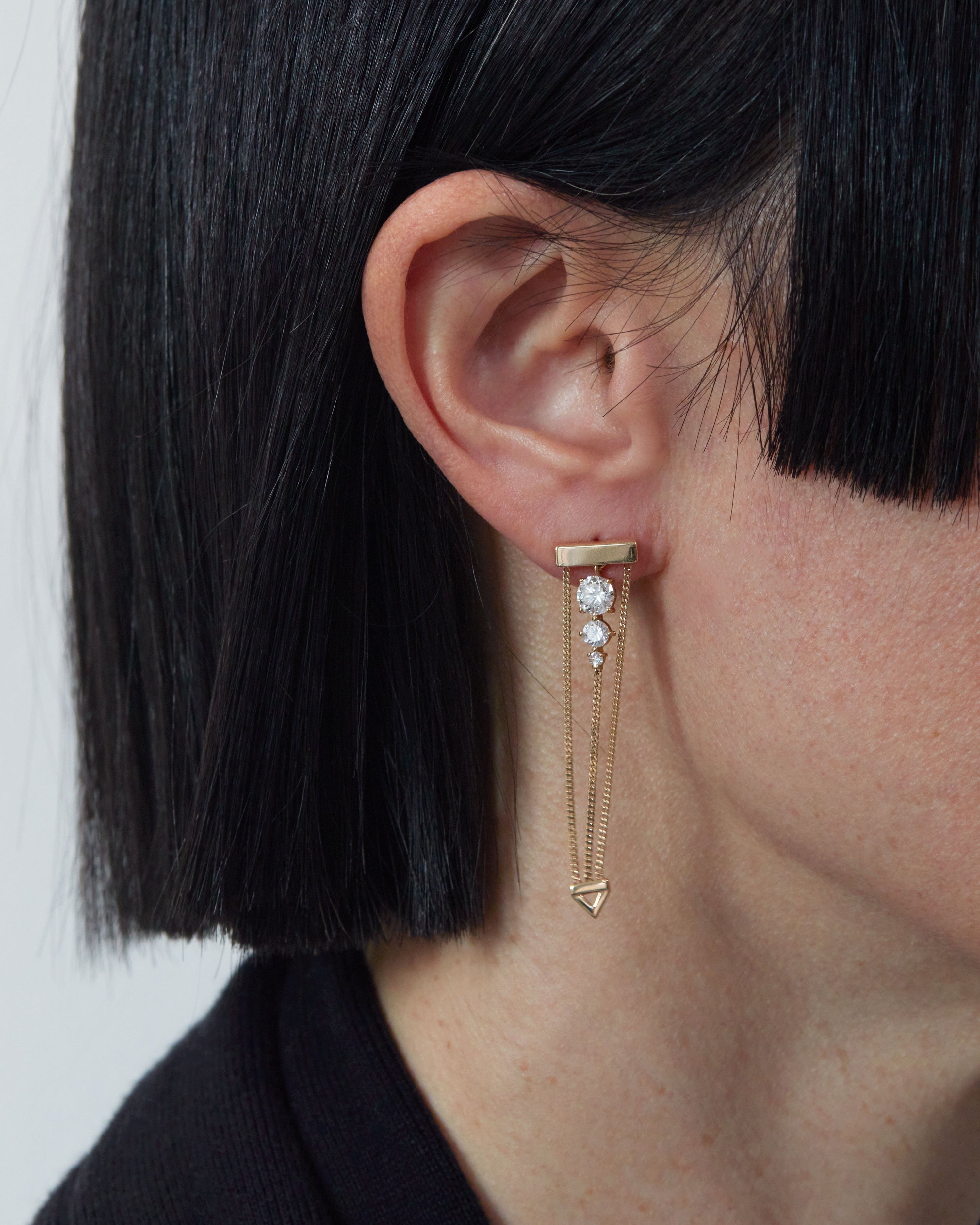 Levitate  Diamond Trio Earrings