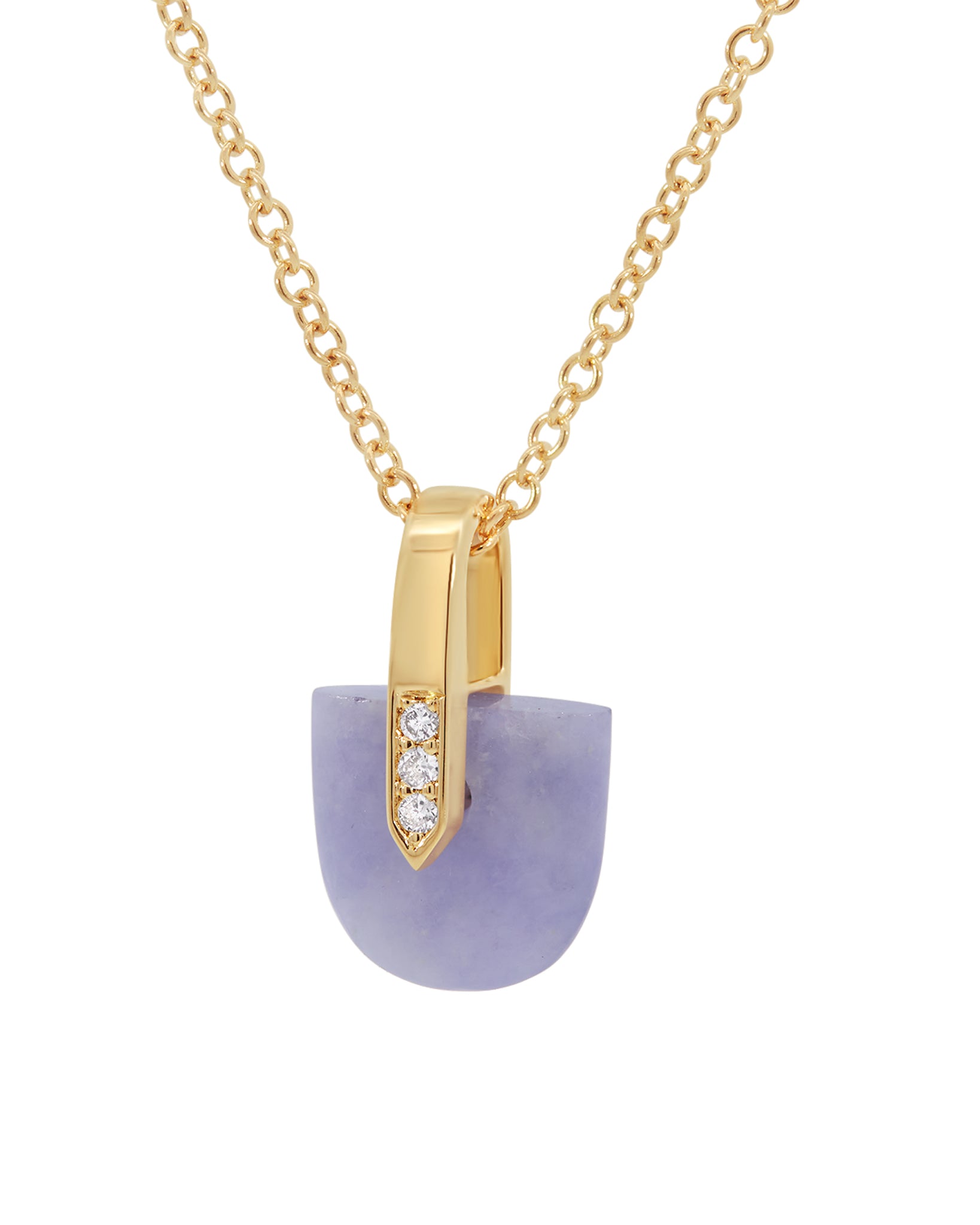 Bliss Lau lavender Jade necklace on regular chain 