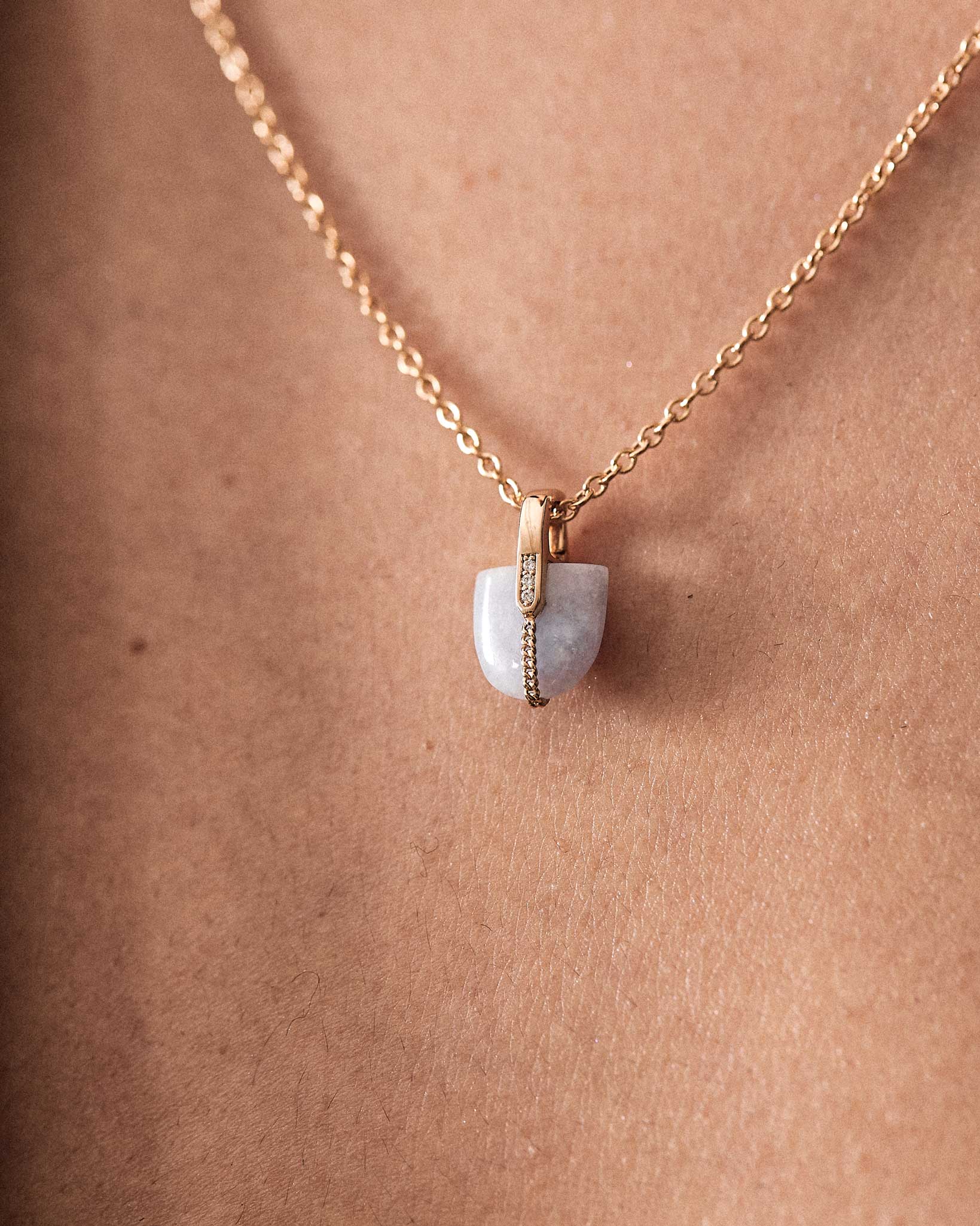 Brevity Pavé Mayan Lavender Jade Pendant