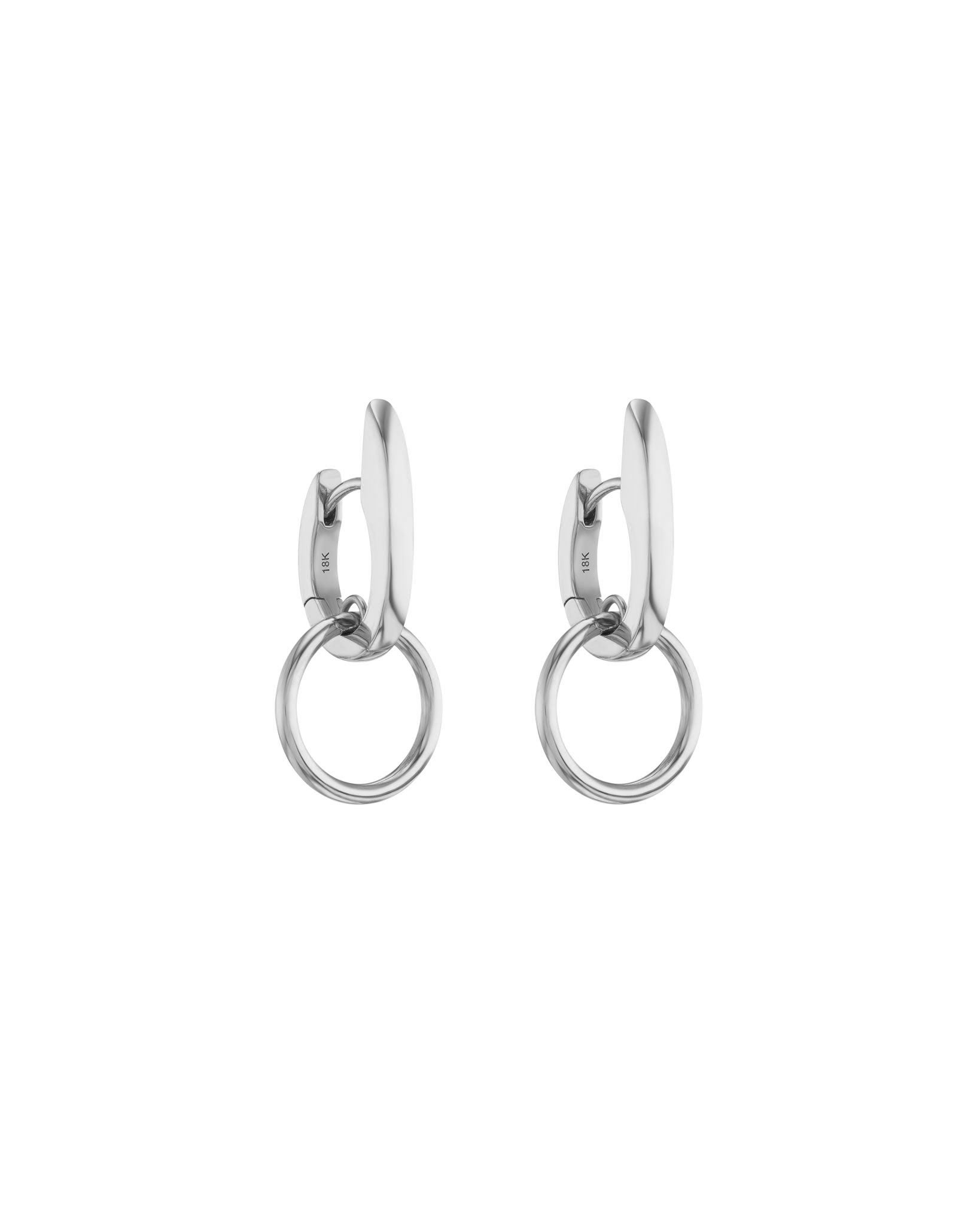 Nuance Earrings in sterling silver 3Q view. 