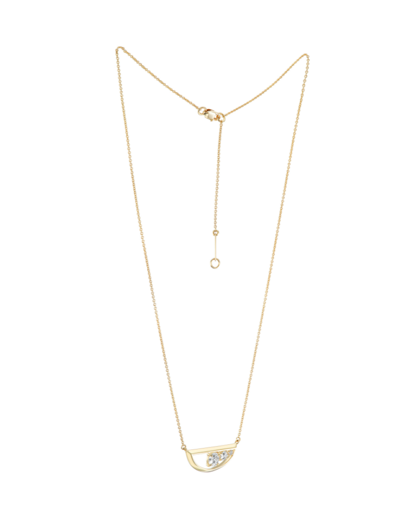 Bliss Lau empath necklace in 18k Gold with three graduating lab diamonds