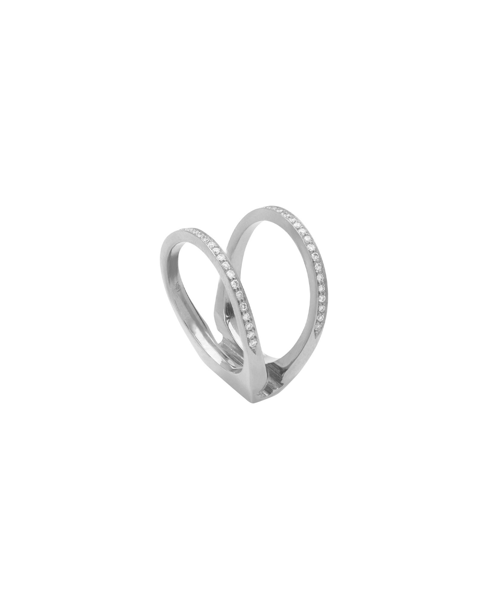 Acute 13mm Enclose Wedding Band In White Gold