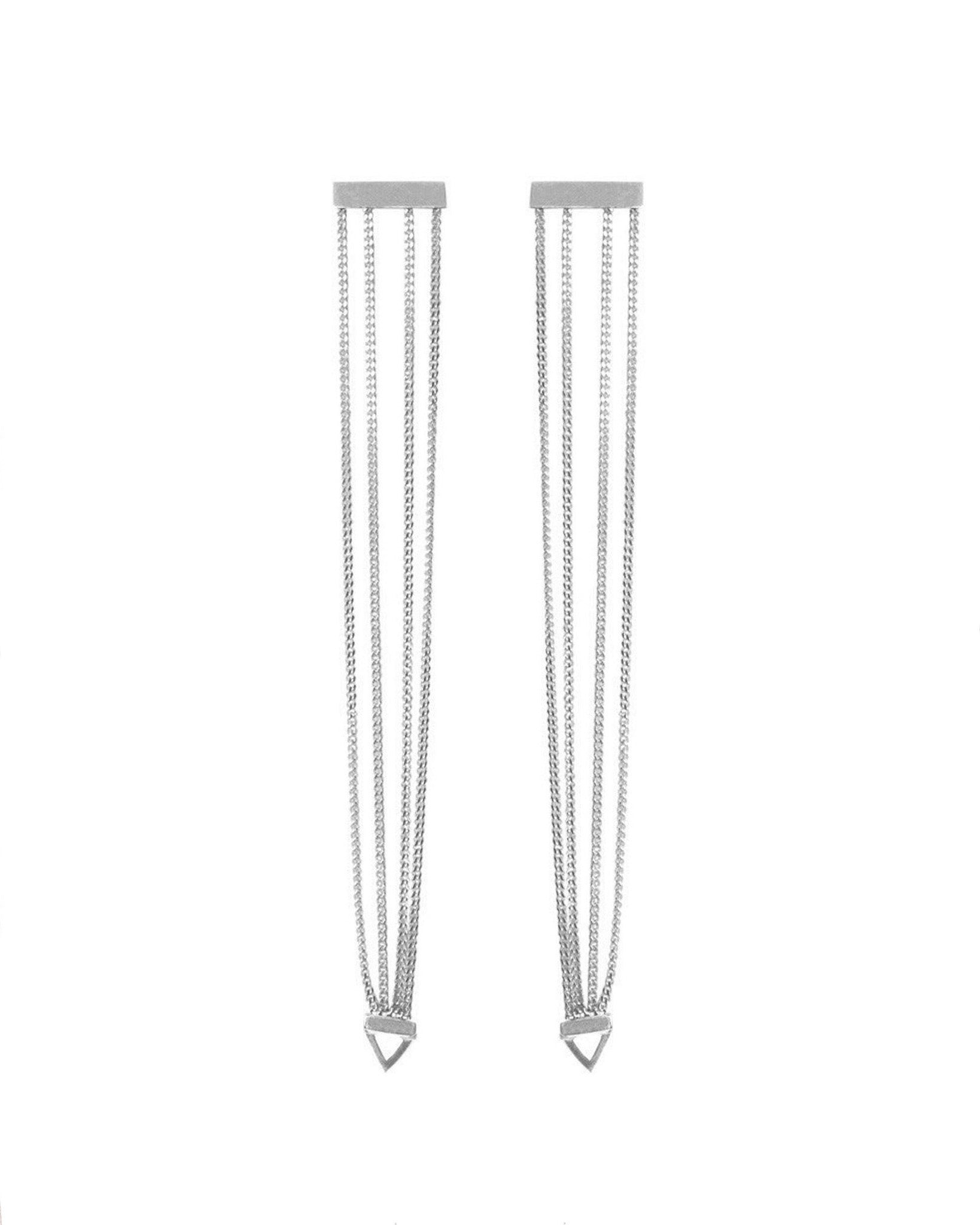 Levitate Sterling Silver Drop Earrings - Versatile Jewelry for Women, 2 7/8" Long Waterfall Design