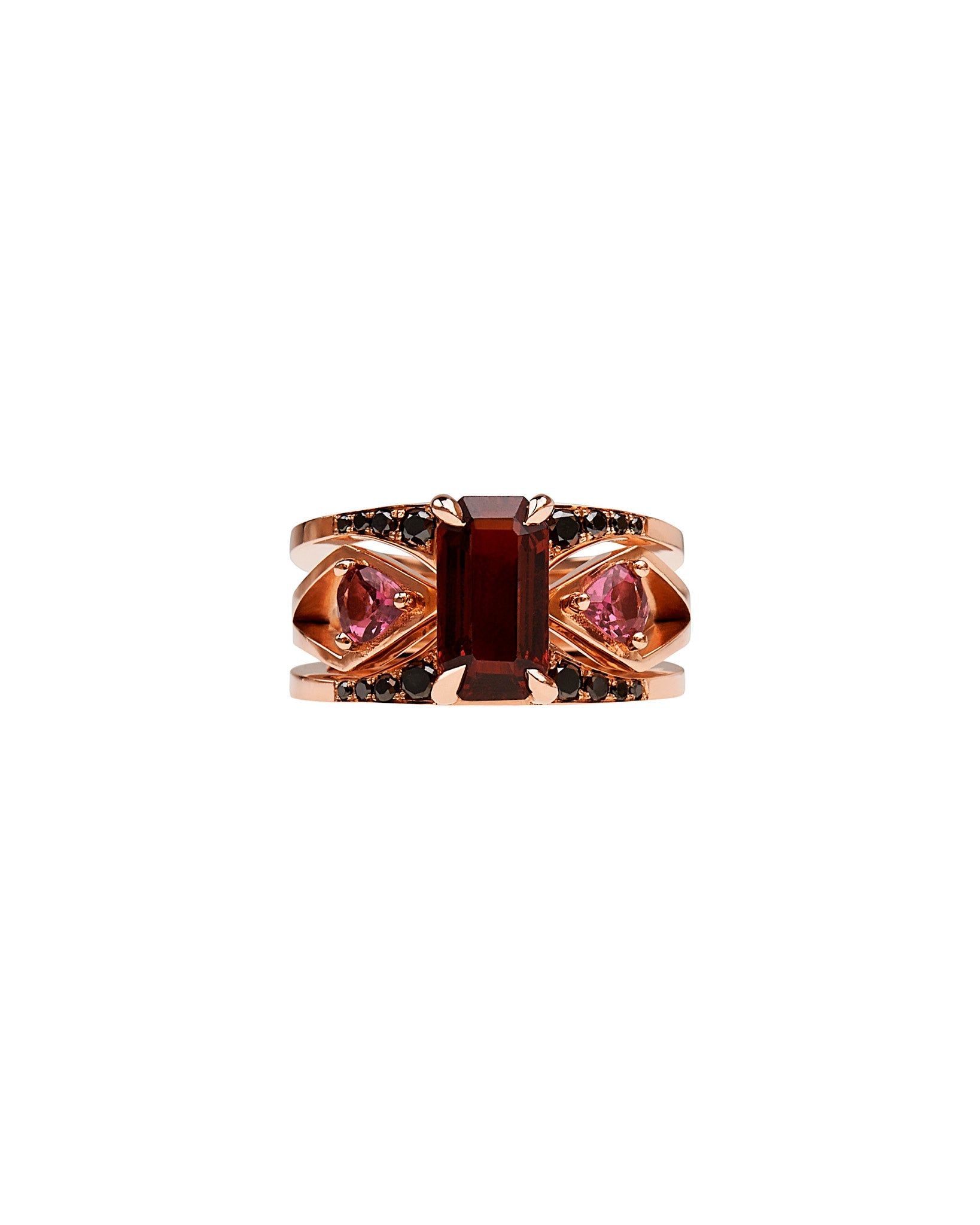 Mirage + Reflection Ring Set Garnet