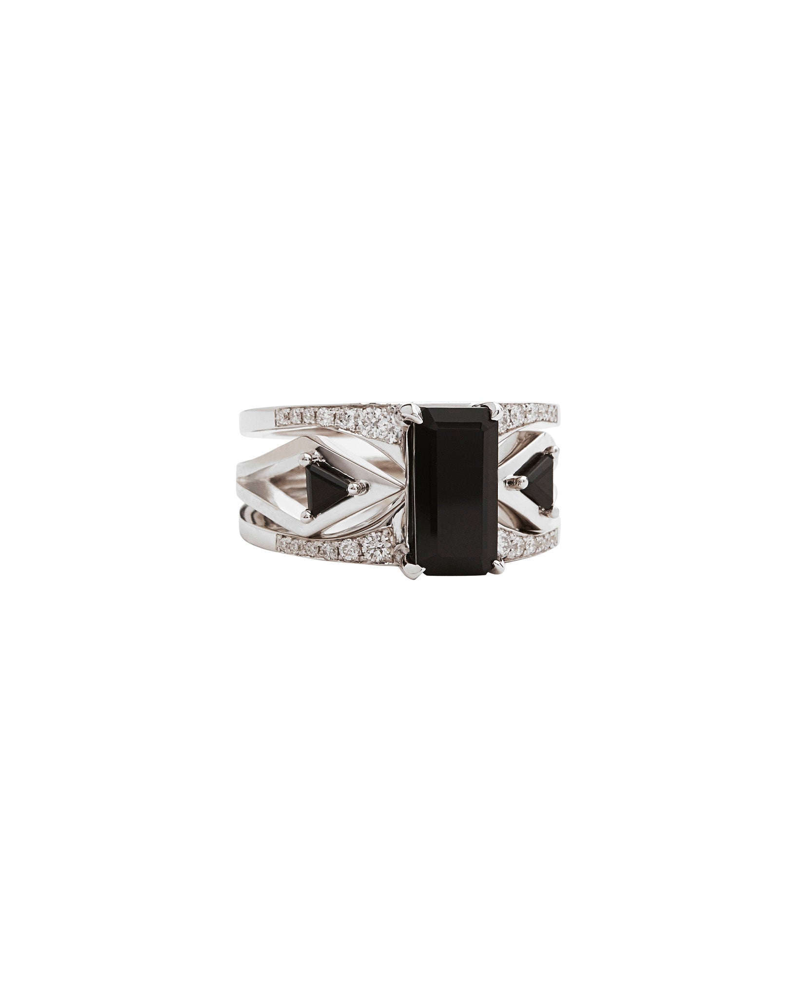 Mirage + Reflection Ring Set Black Spinel