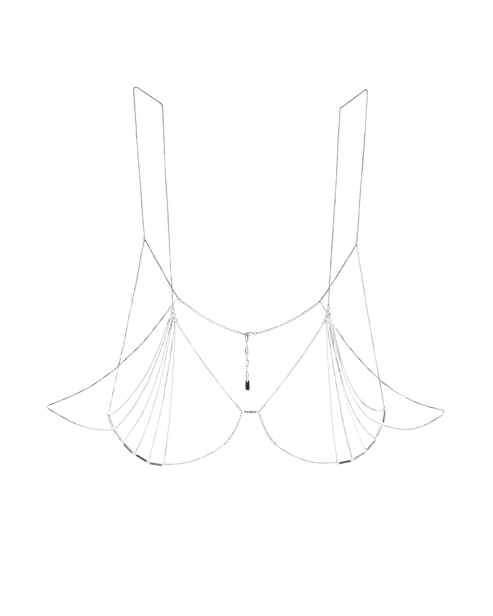 Zelda bra bodychain in sterling silver 